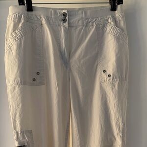 Chico's Cream Ankle Cargo Pants